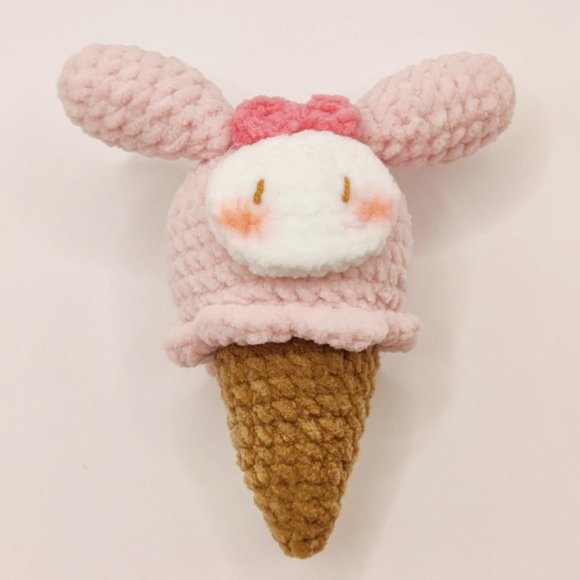 Handmade Amigurumi Crochet Sanrio My Melody Ice Cream Cone - Picture 12 of 12